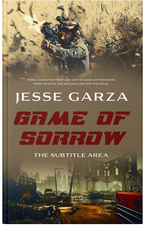 Front view of Premade Action & Adventure Book Cover - Yellow Metal