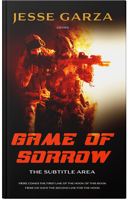 Front view of Premade Action & Adventure Book Cover - Wood Bark