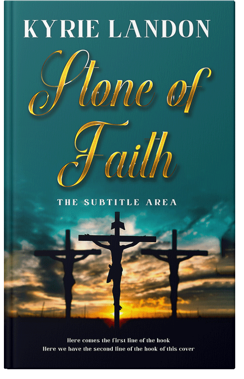 Front view of Premade Religion & Spirituality Book Cover - Deep Sea Green