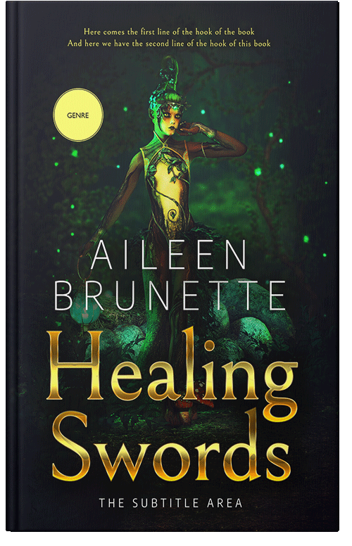 Front view of Premade Fantasy Book Cover - Racing Green