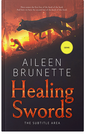 Premade Book Cover Red Damask