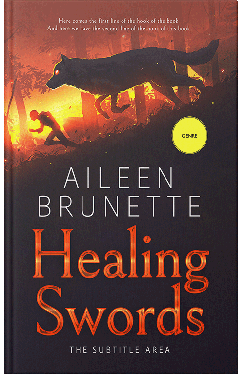 Front view of Premade Fantasy Book Cover - Red Damask