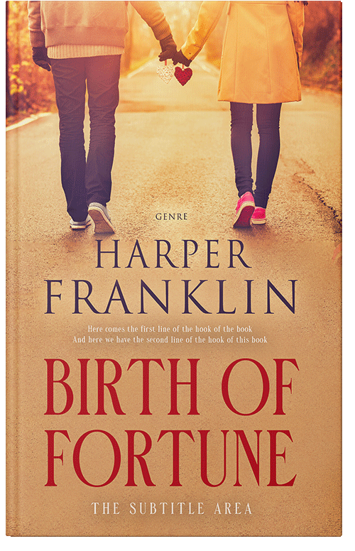 Front view of Premade Romance Book Cover - Harvest Gold