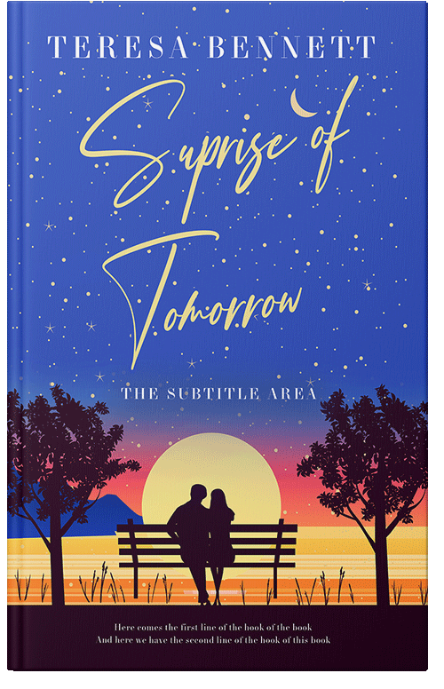 Front view of Premade Romance Book Cover - Cerulean Blue