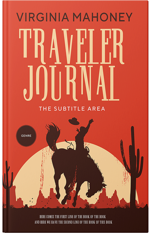 Front view of Premade Western Book Cover - Cinnabar