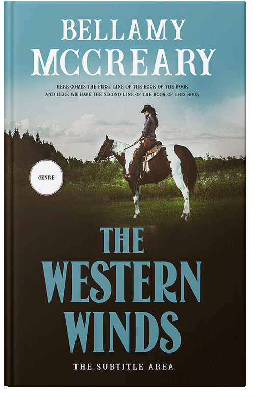 Front view of Premade Romance Book Cover - Hippie Blue