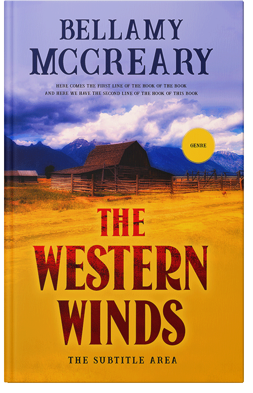 Front view of Premade Western Book Cover - Sun