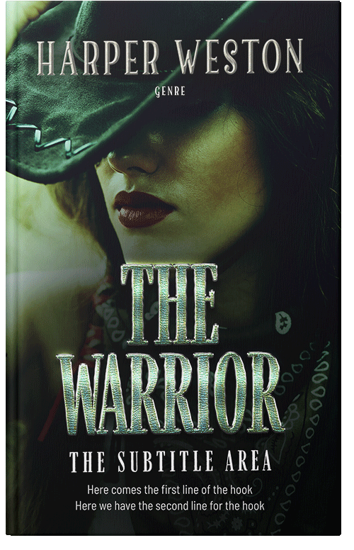 Front view of Premade Romance Book Cover - Hunter Green