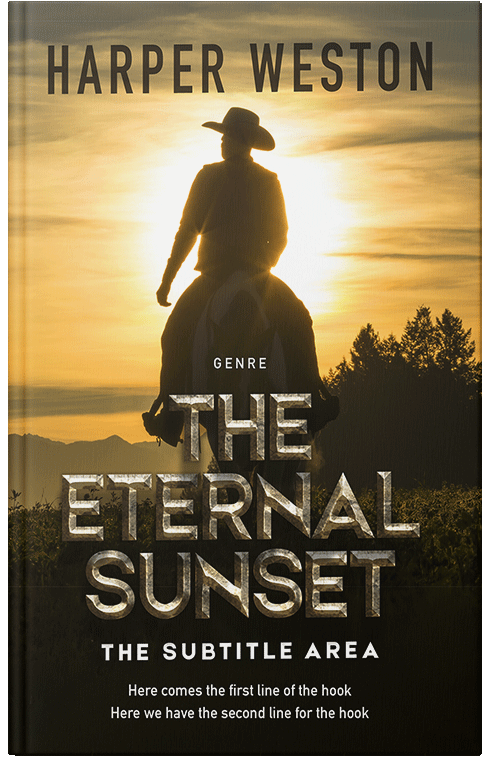 Front view of Premade Western Book Cover - Flax