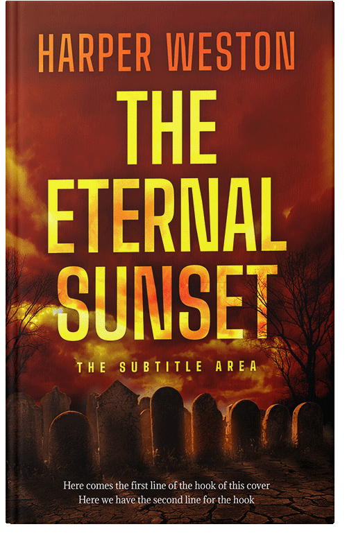 Front view of Premade Horror Book Cover - Dark Burgundy