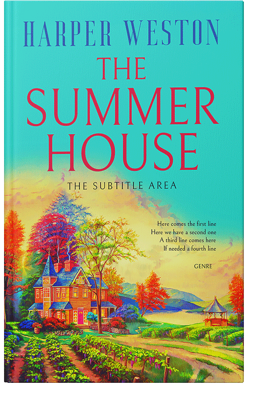 Front view of Premade Literary Fiction Book Cover - Turquoise