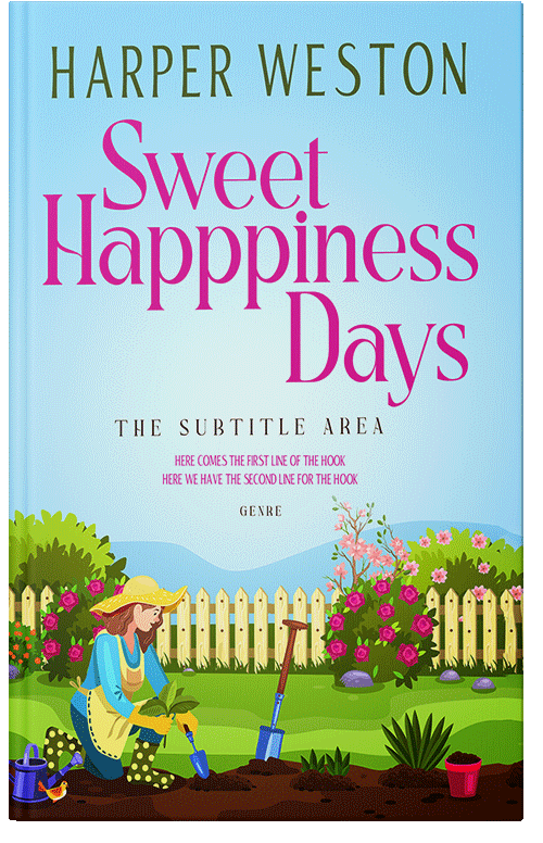 Front view of Premade Literary Fiction Book Cover - Mint Tulip