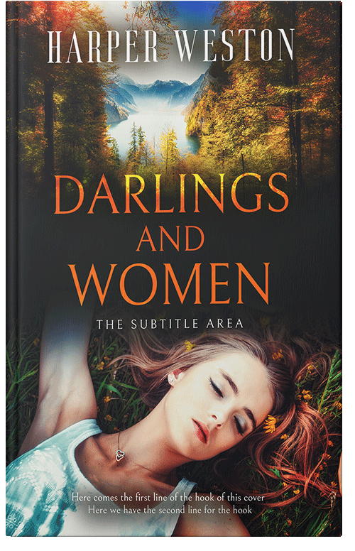 Front view of Premade Romance Book Cover - Tan