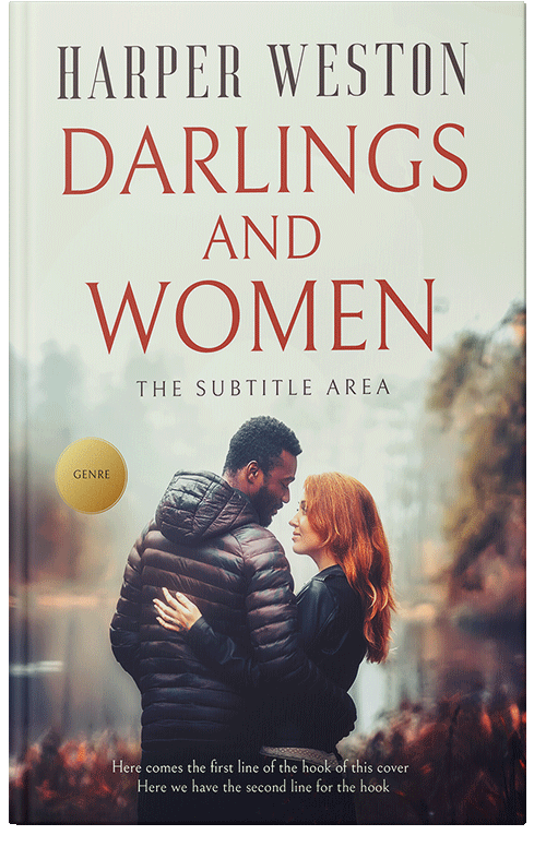 Front view of Premade Romance Book Cover - Blackcurrant