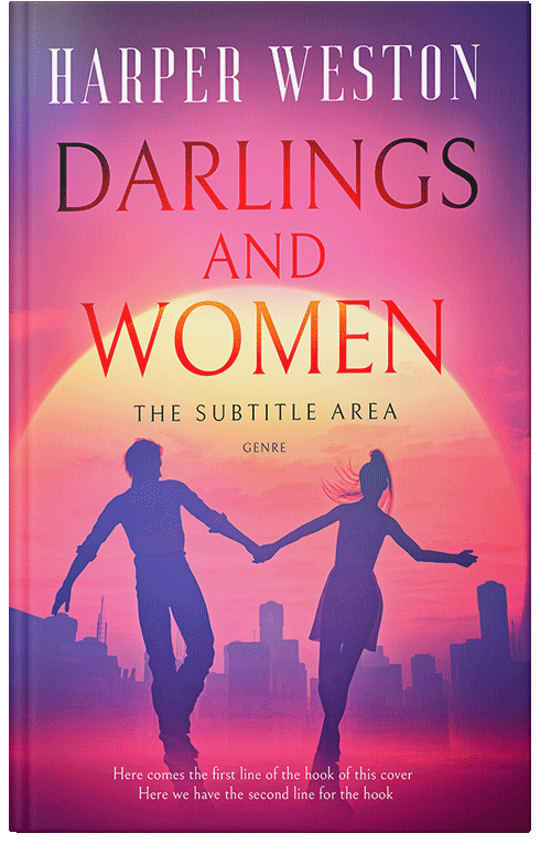 Front view of Premade Romance Book Cover - Deep Blush