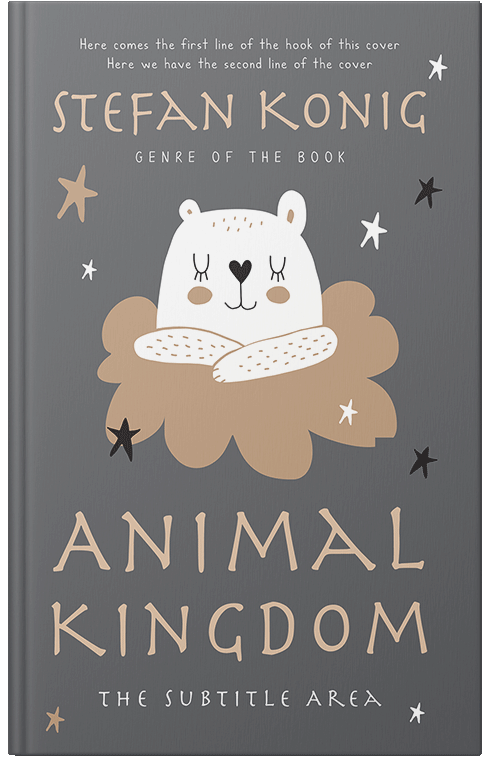 Front view of Premade Children's Book Cover - Mid Gray