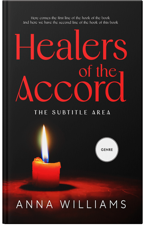 Front view of Premade Romance Book Cover - Alizarin Crimson