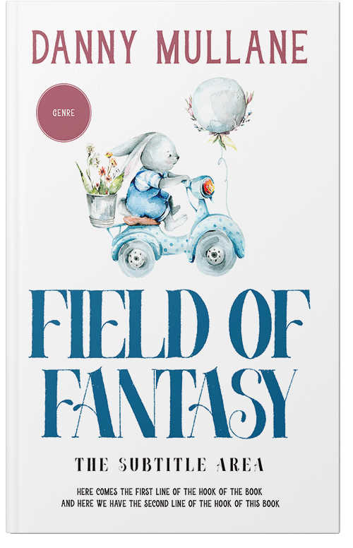 Front view of Premade Surreal Book Cover - Venice Blue