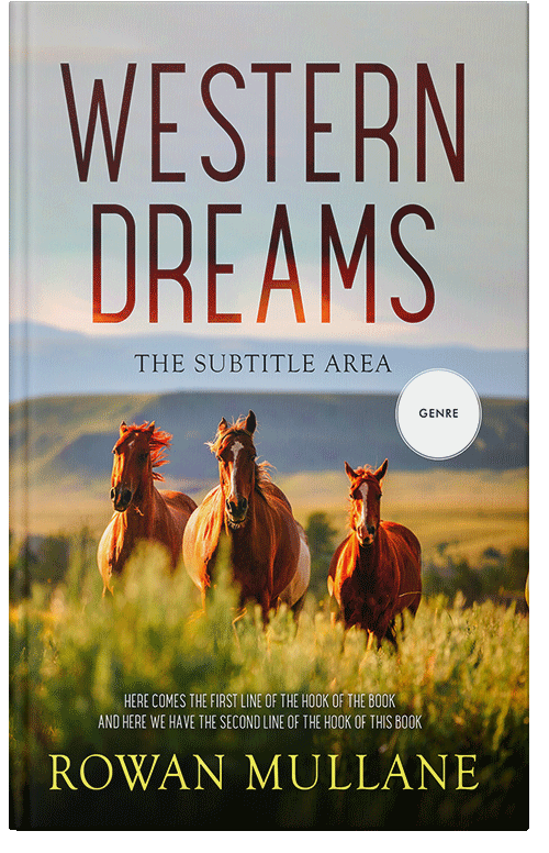 Front view of Premade Western Book Cover - Gray Nickel