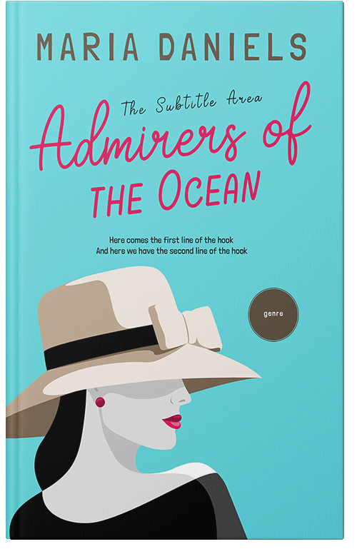 Front view of Premade Literary Fiction Book Cover - Aquamarine Blue