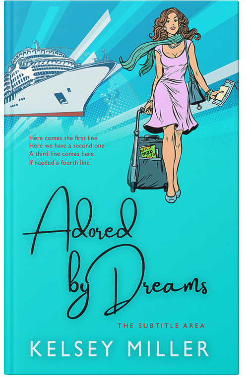 Front view of Premade Chick Lit Book Cover - Bright Turquoise