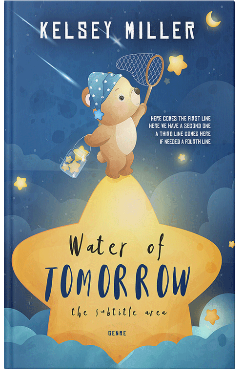 Front view of Premade Children's Book Cover - Chambray