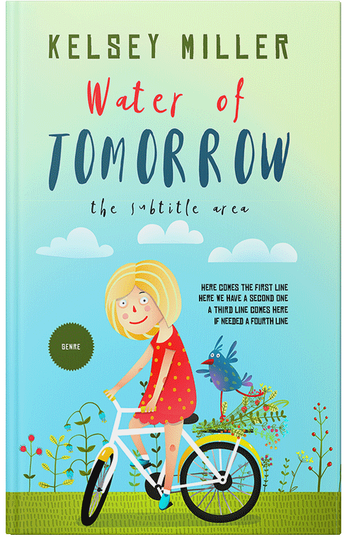 Front view of Premade Children's Book Cover - Mint Tulip