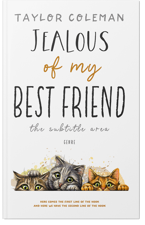 Front view of Premade Children's Book Cover - Heathered Gray