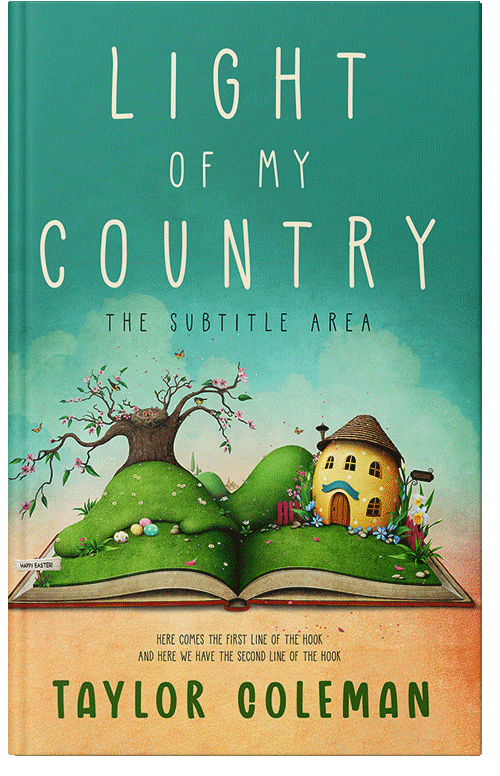 Front view of Premade Fantasy Book Cover - Sea Green