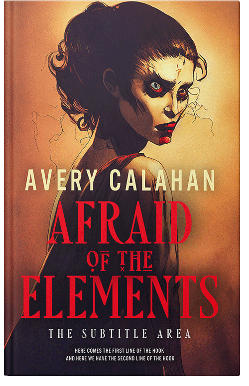 Front view of Premade Horror Book Cover - Burnt Sienna