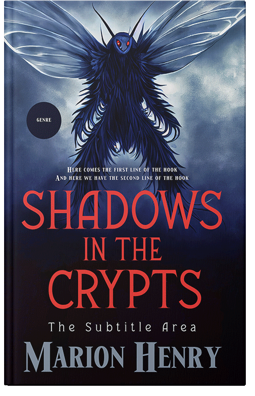 Front view of Premade Horror Book Cover - Oriental Pink