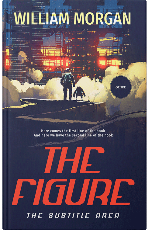 Front view of Premade Science Fiction Book Cover - Apricot