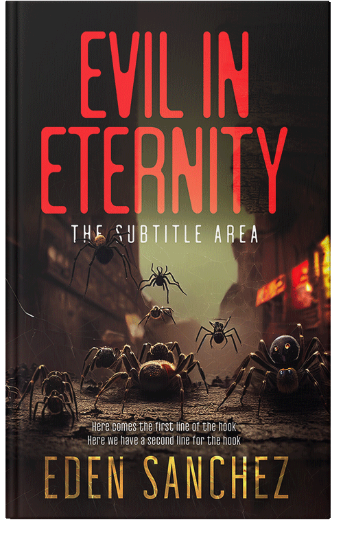 Front view of Premade Paranormal & Urban Book Cover - Red Damask