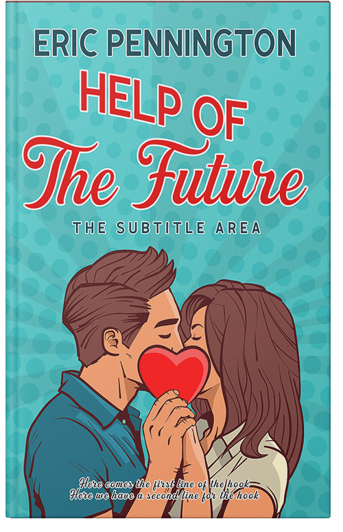 Front view of Premade Romance Book Cover - Fountain Blue