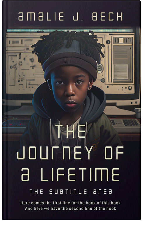 Front view of Premade Children's Book Cover - Heathered Gray