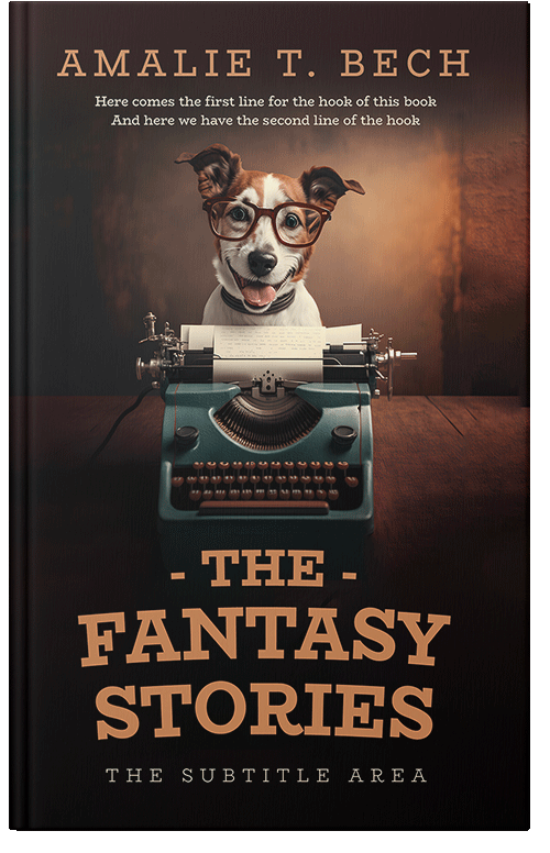 Front view of Premade Literary Fiction Book Cover - Antique Brass