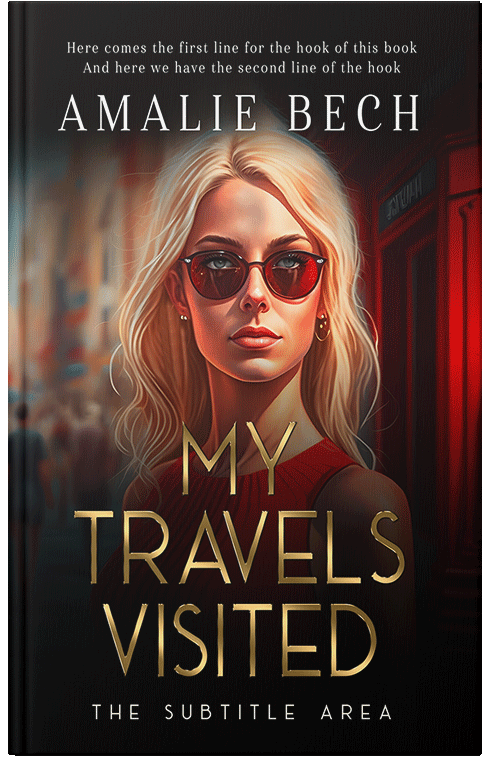 Front view of Premade Abstract Book Cover - Antique Brass