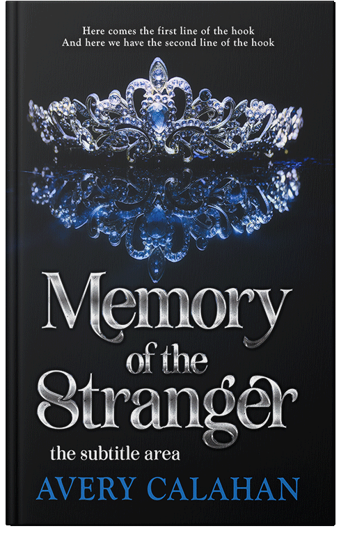 Front view of Premade Romance Book Cover - Black