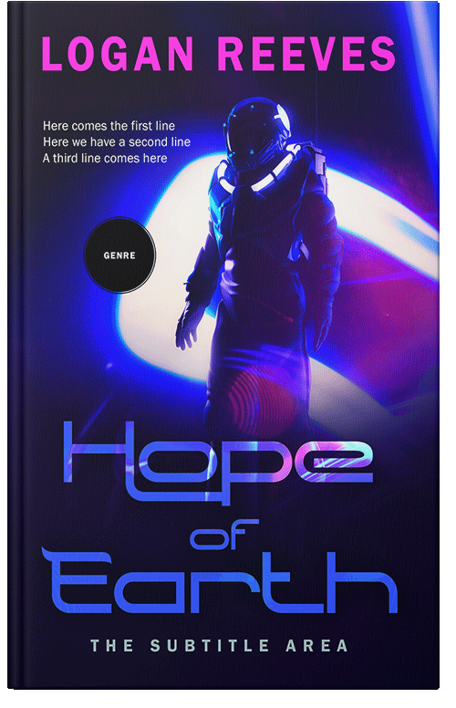 Front view of Premade Science Fiction Book Cover - Black