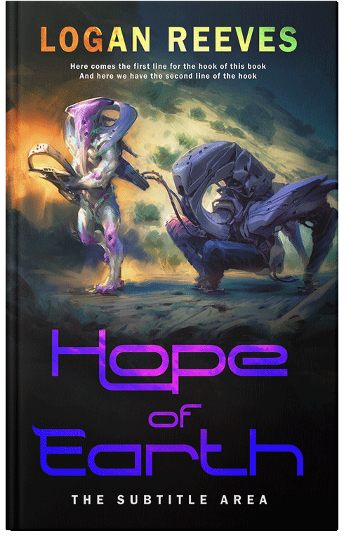 Front view of Premade Science Fiction Book Cover - Tan
