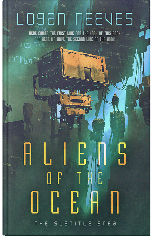 Front view of Premade Science Fiction Book Cover - Mineral Green