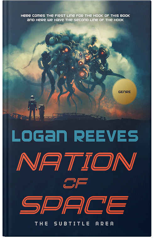 Front view of Premade Science Fiction Book Cover - Antique Brass