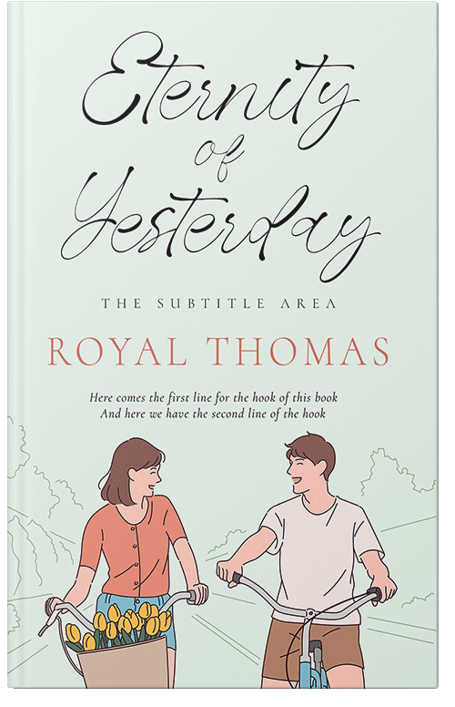 Front view of Premade Romance Book Cover - Green White