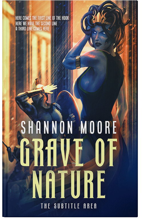 Front view of Premade Fantasy Book Cover - Harvest Gold