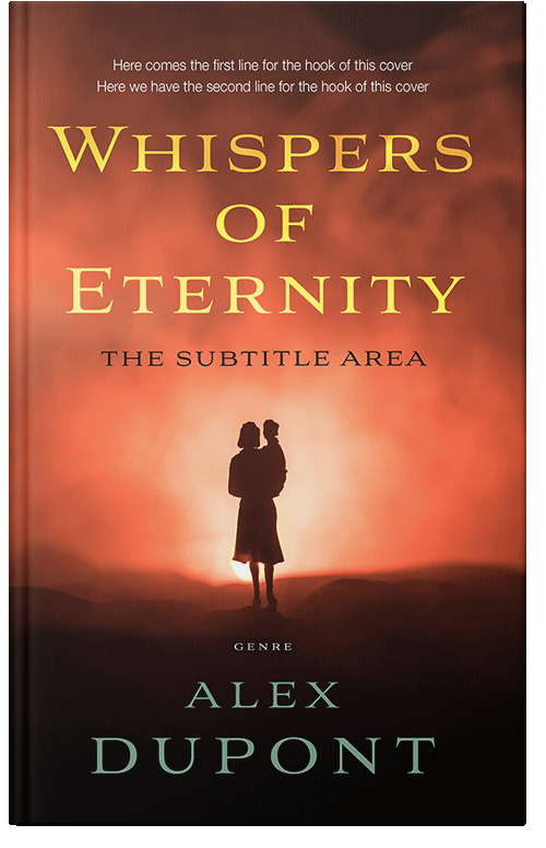 Front view of Premade Horror Book Cover - Red Damask