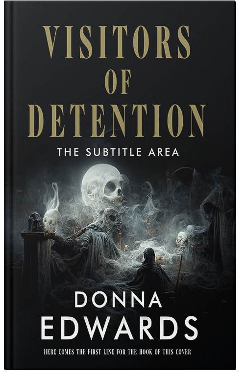 Front view of Premade Horror Book Cover - Gray Olive