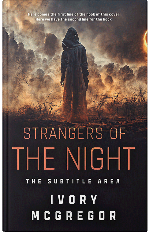 Front view of Premade Horror Book Cover - Antique Brass