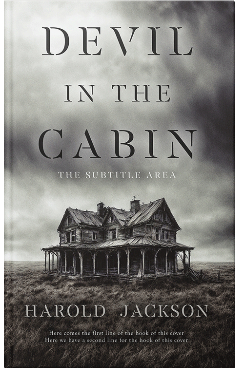 Front view of Premade Horror Book Cover - Gray Nickel