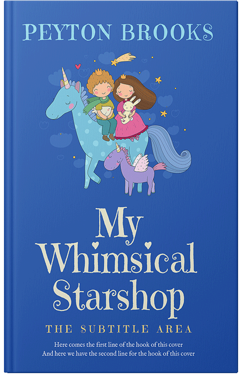 Front view of Premade Fantasy Book Cover - Cerulean Blue