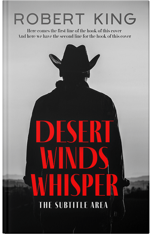 Front view of Premade Western Book Cover - Silver